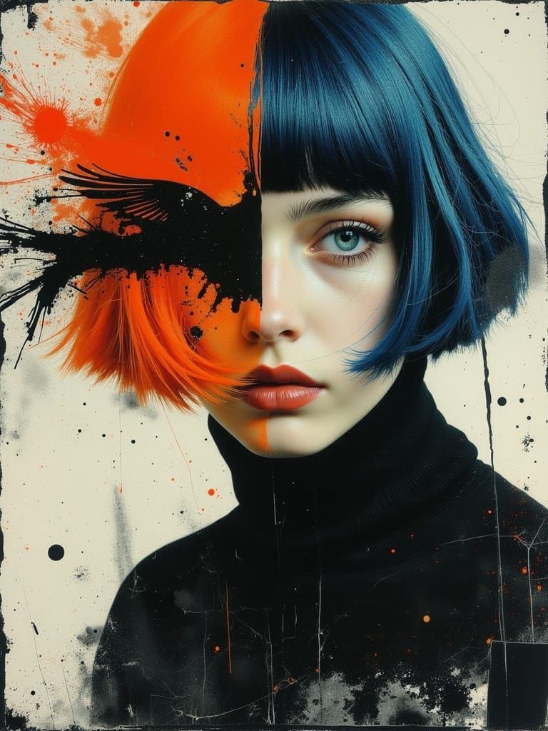 Ethereal Gothic Woman in Surreal Watercolor Style