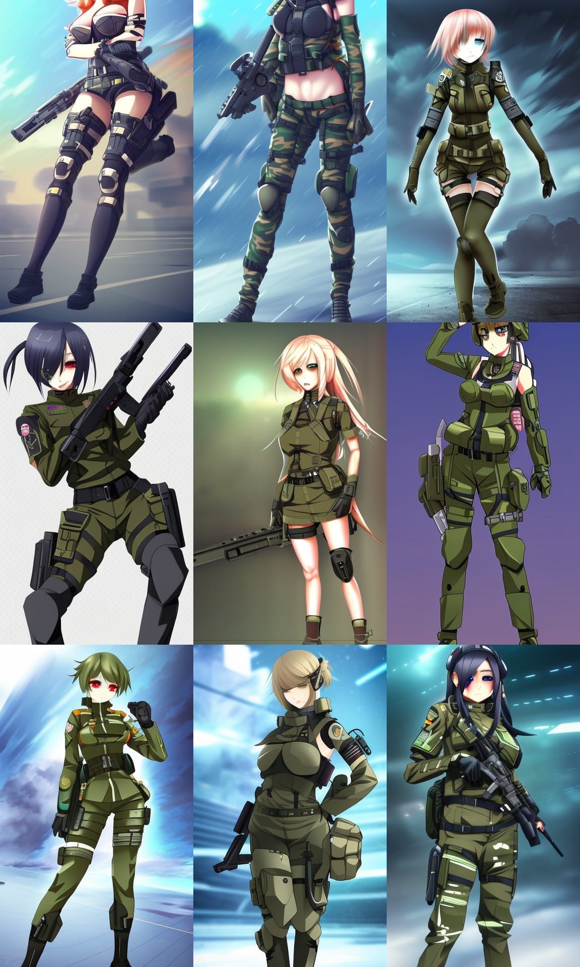Anime Soldier in Tacticool Sci-Fi Uniform