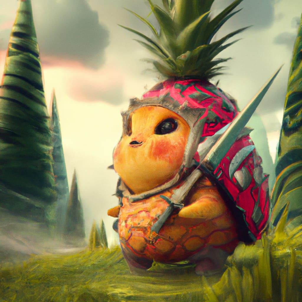 Young pineapple who dreams of being a knight