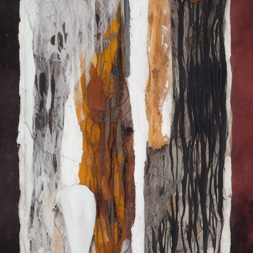 Abstract Primal Mask in Mixed Media Inspired by Schnabel