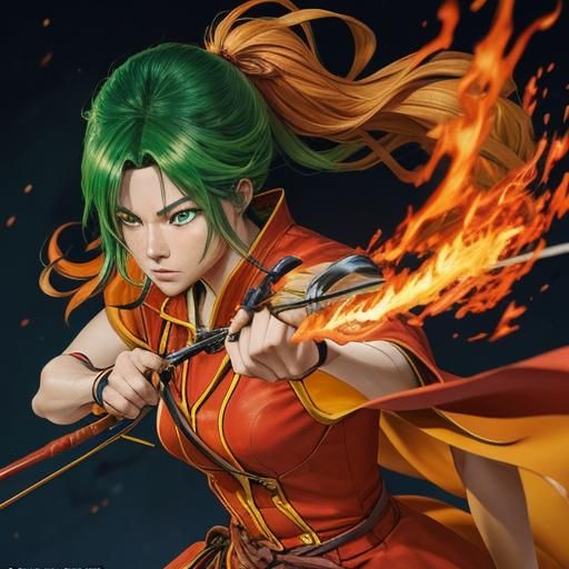 Fiery Arrow Ready to Launch: Manga Action Scene