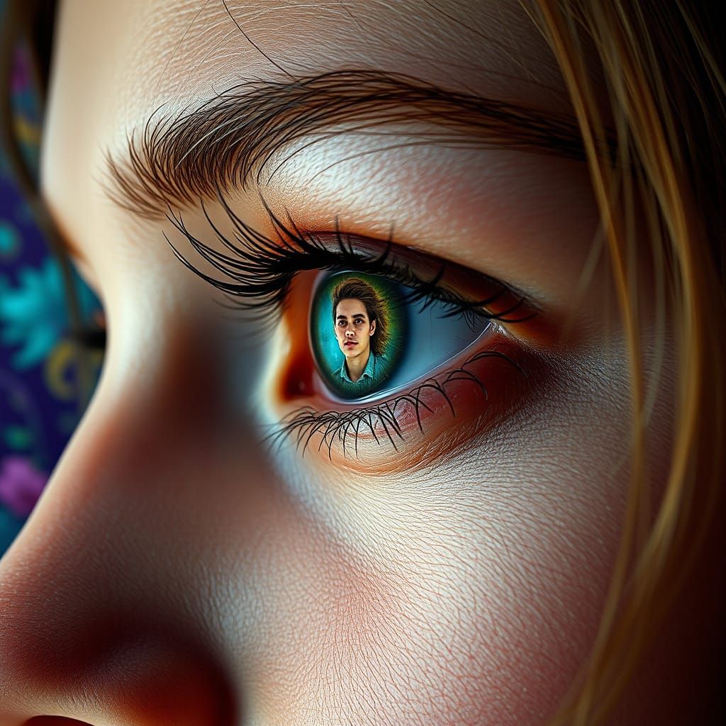 Intimate Portrait of a Young Woman's Eye