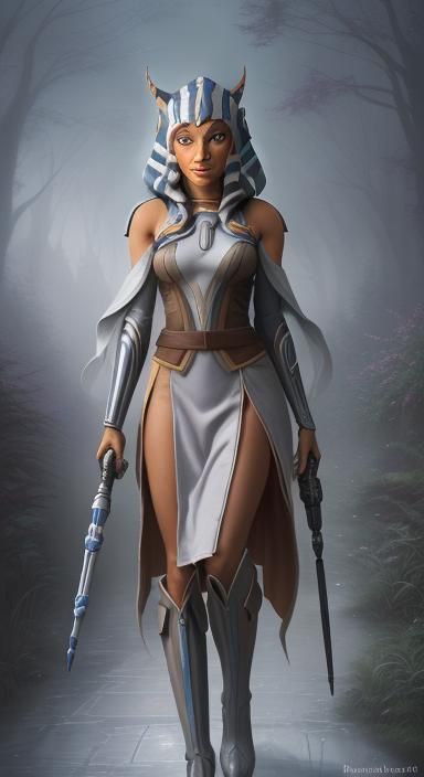 Ahsoka as Crow in Ethereal Fantasy, Luminist Style