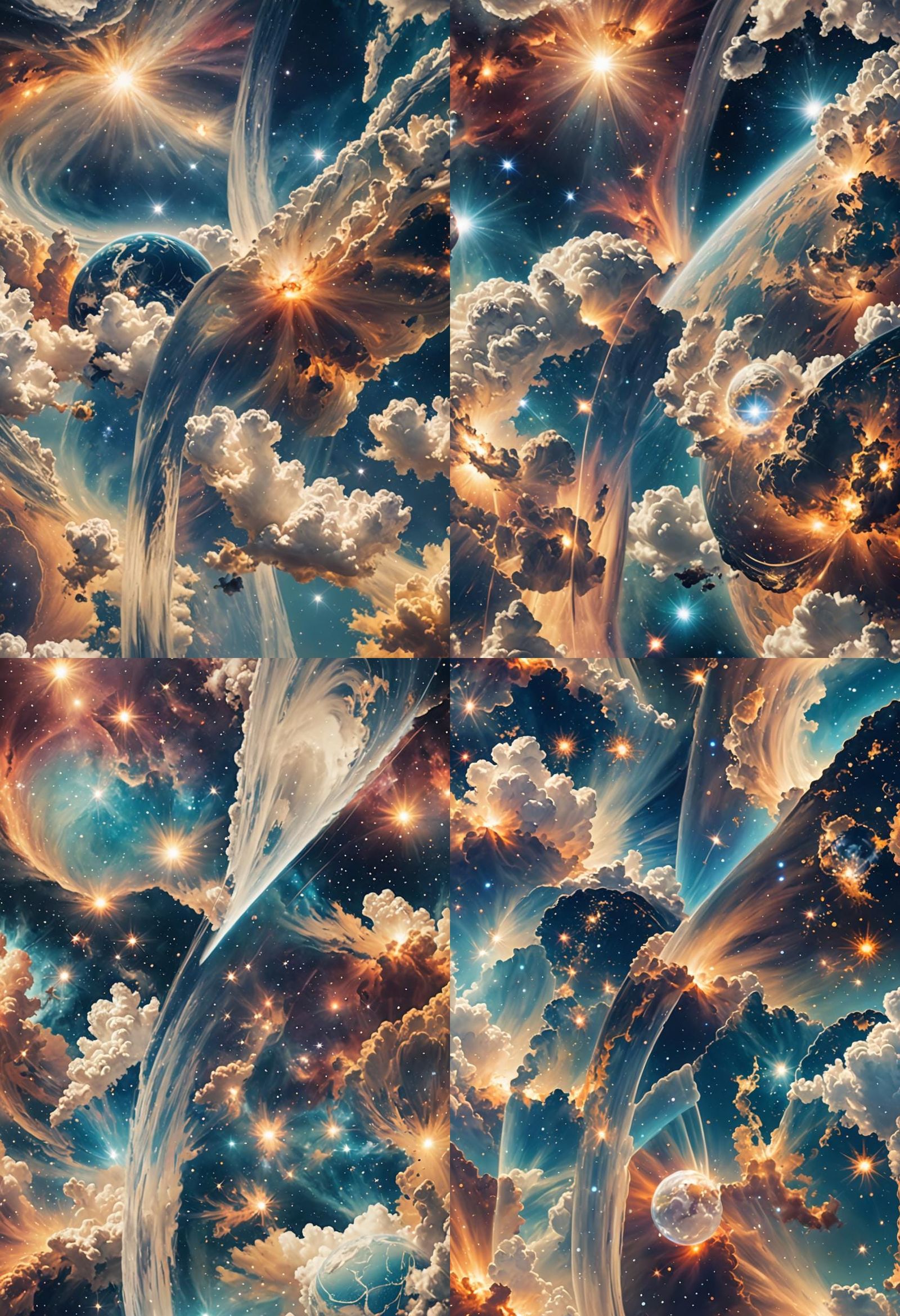 Global Clouds Forming in the Cosmos