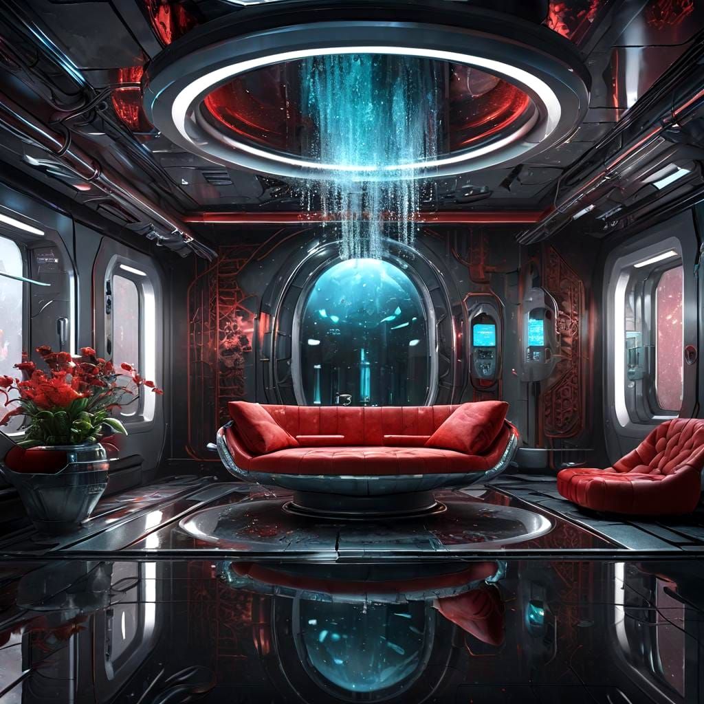 Futuristic Alien Restroom in Ottoman Aesthetic