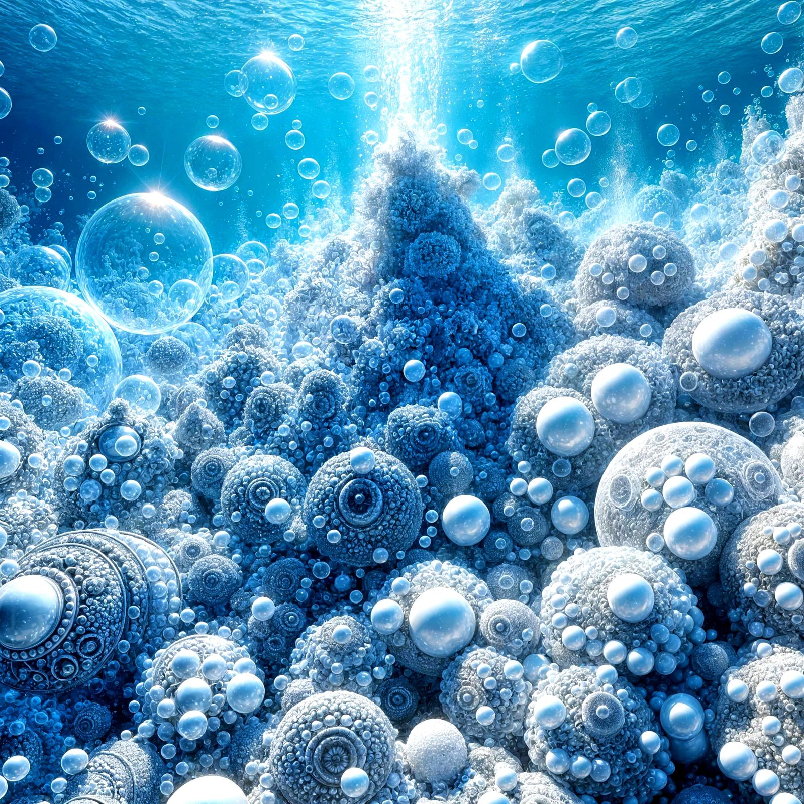 Underwater Soap Bubbles in Gothic Fantasy Style