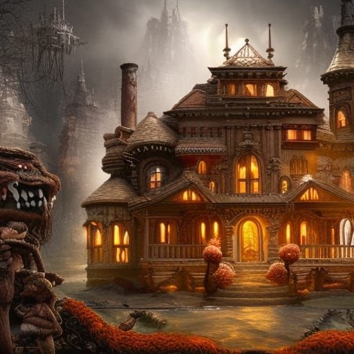 Epic Gingerbread House from Hell: Digital Matte Painting