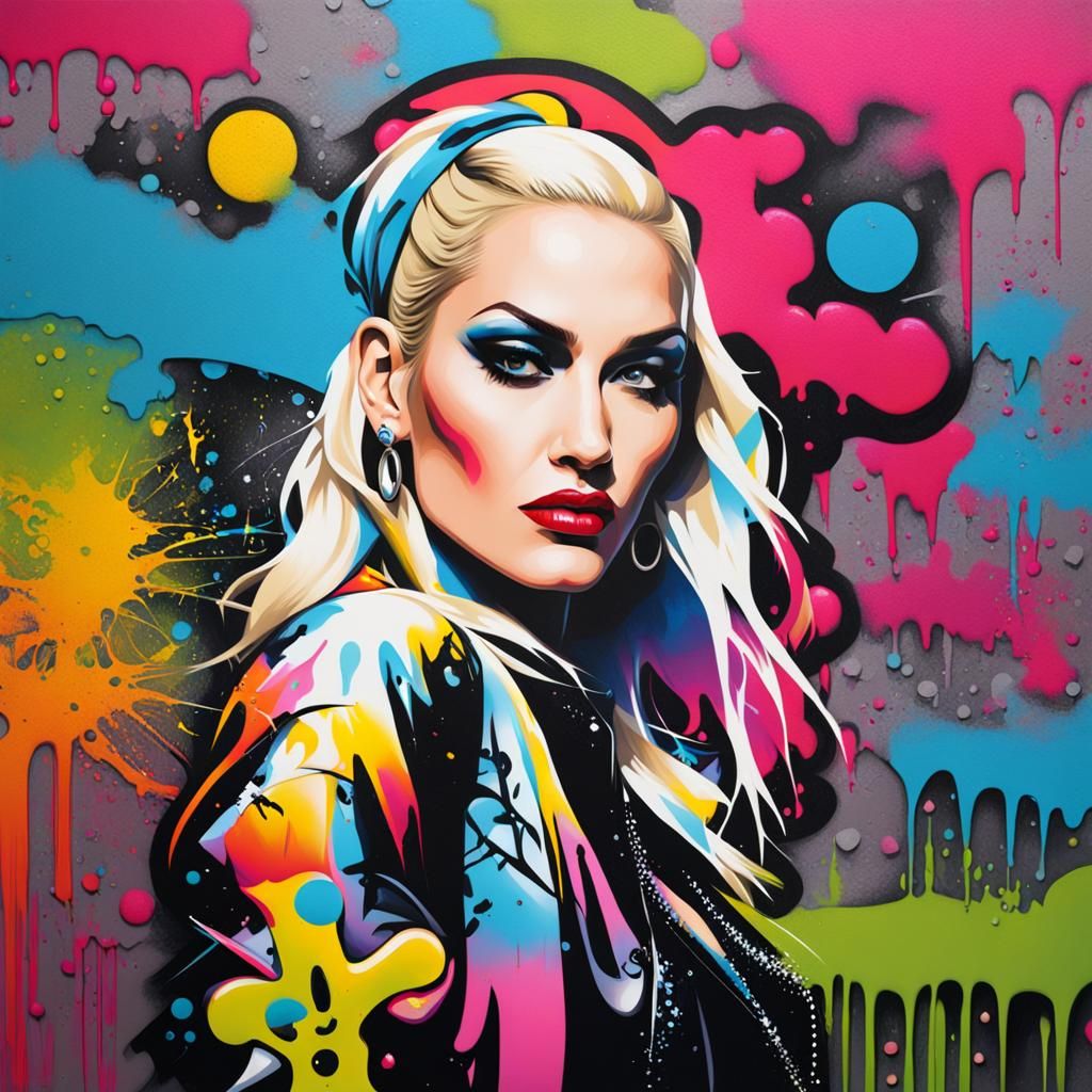 Gwen Stefani Graffiti Art in Splash Style