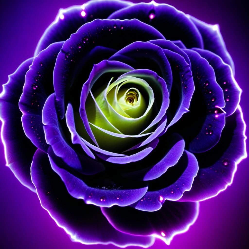 Kirlian Photography of a Rose in Vase