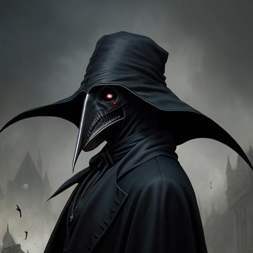 Sinister Plague Doctor in Baroque Style