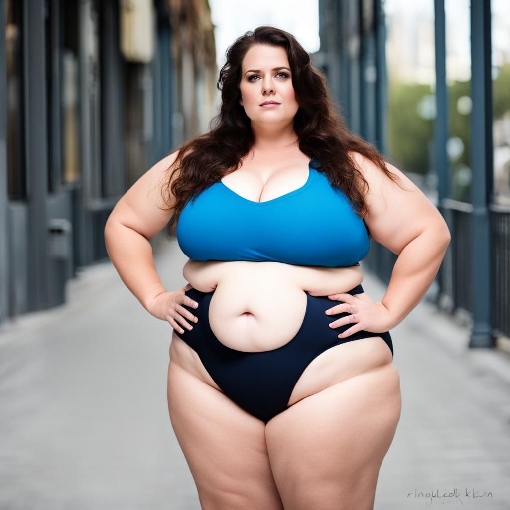 Hila Klein Inspired Plus-Size Woman in Swimsuit