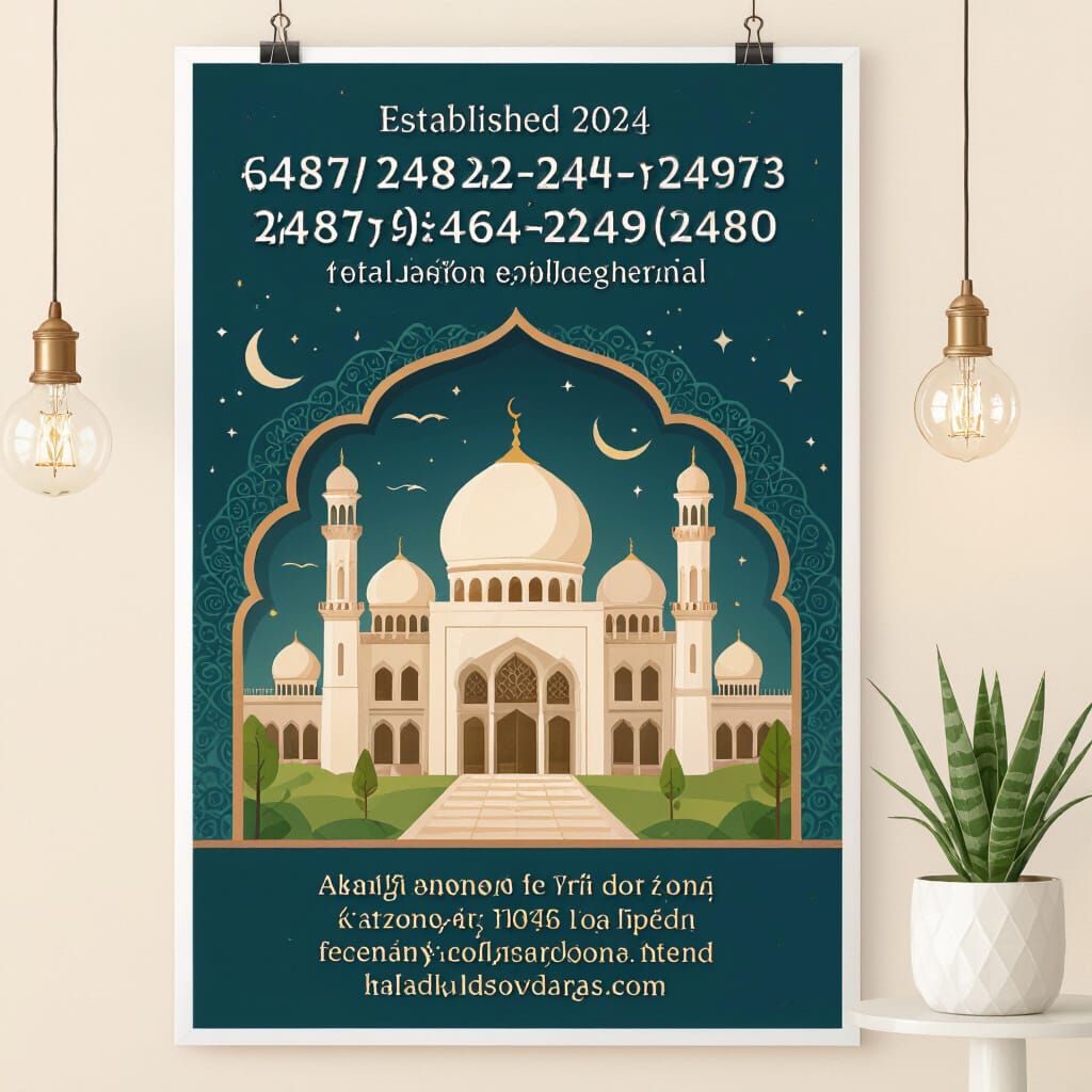 Elegant Islamic School Poster Design with Geometric Patterns