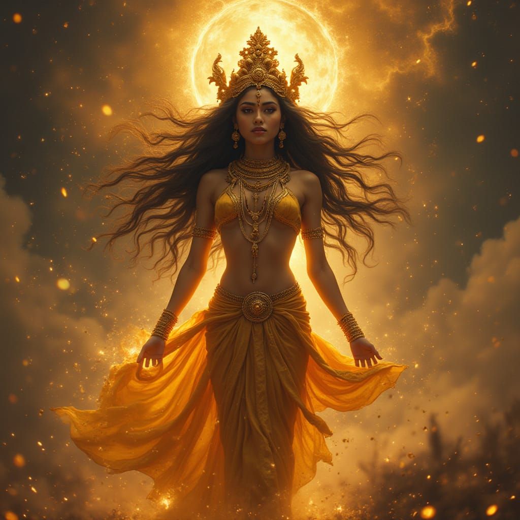 Goddess Kali in Celestial Splendor