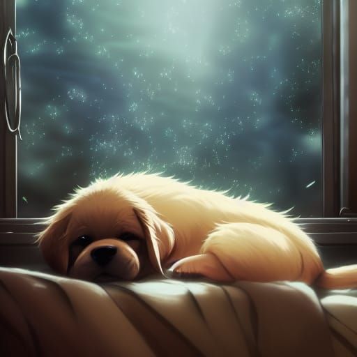 Puppy Sleeping: Anime Key Visual Art