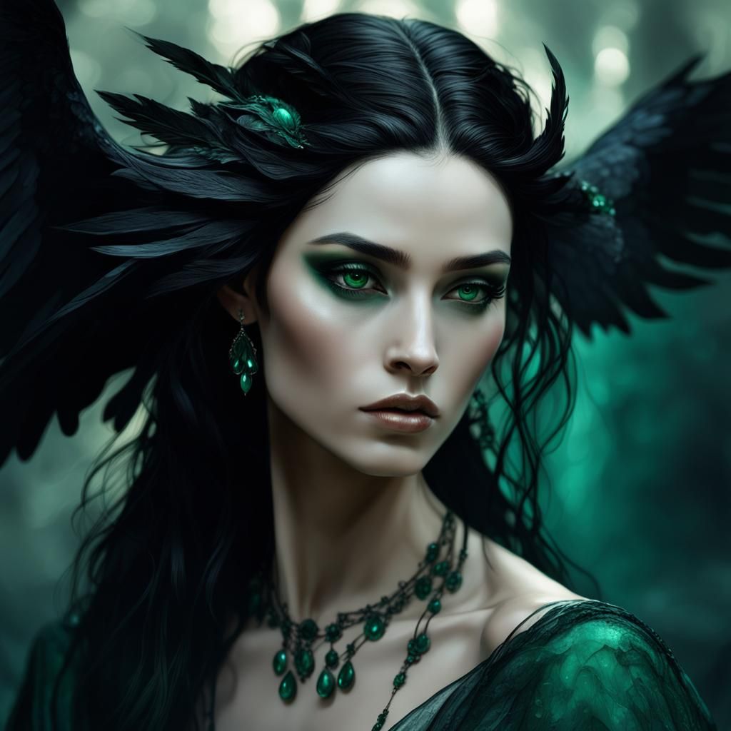 Ethereal Beauty in Shadows: Hyperrealistic Portrait