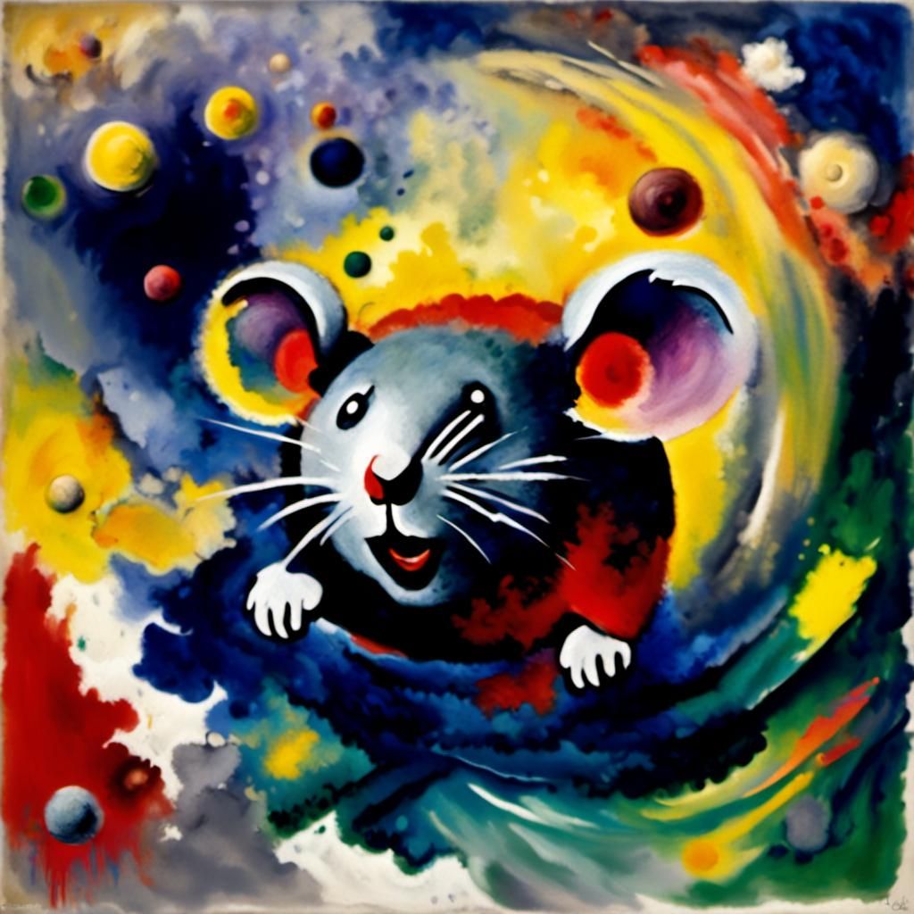 Mouse Defuses Bomb in Expressionist Style