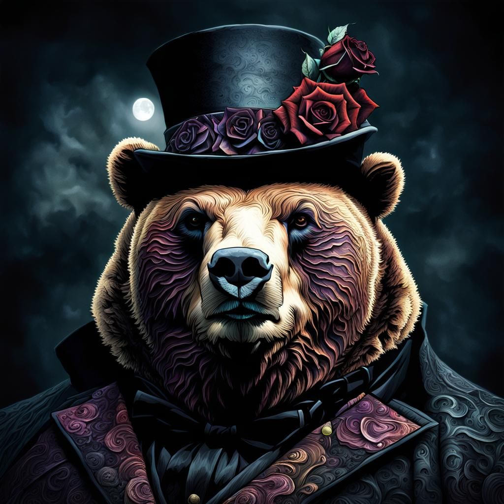 Optical Illusion: Spiraling Fractals in Gothic Art Style