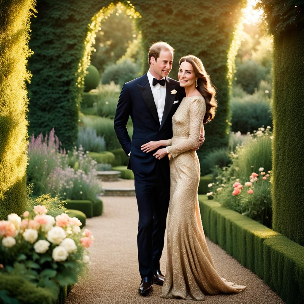 Royal Romance: William and Catherine in Golden Light