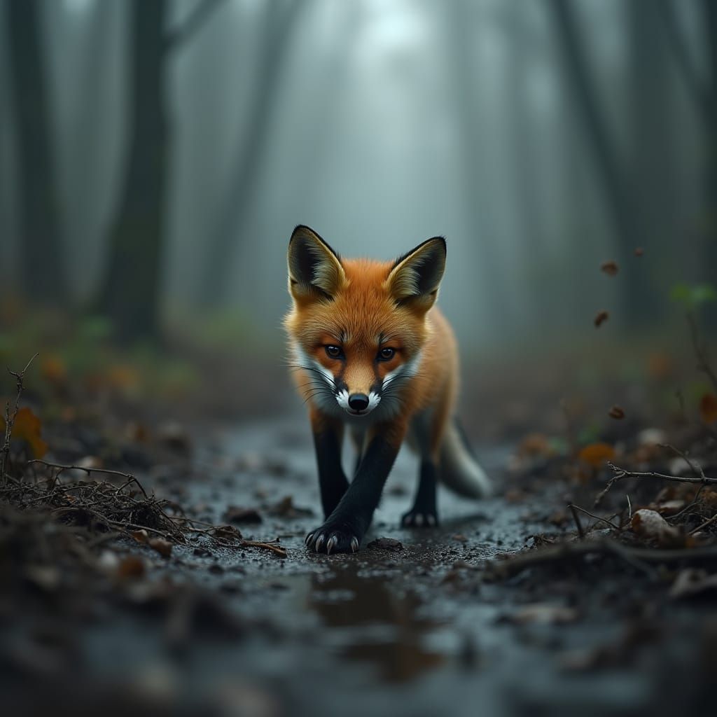 Surreal Forest Landscape in Hyper-Realistic Style