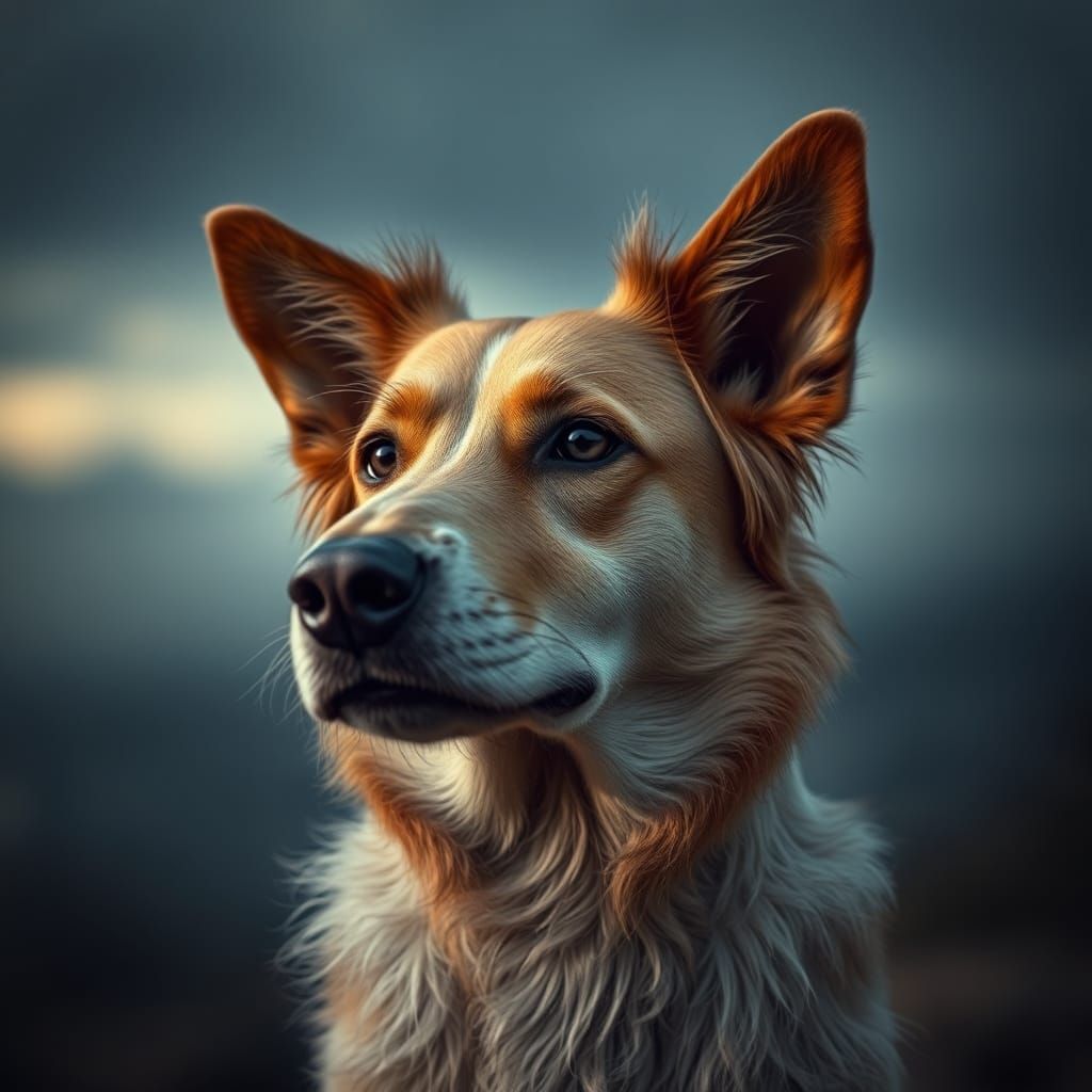 Hyperrealistic Dog Portrait with Cinematic Lighting