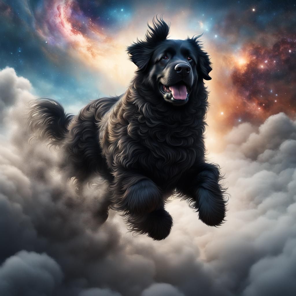 Newfoundland Dog's Galactic Cloud Run