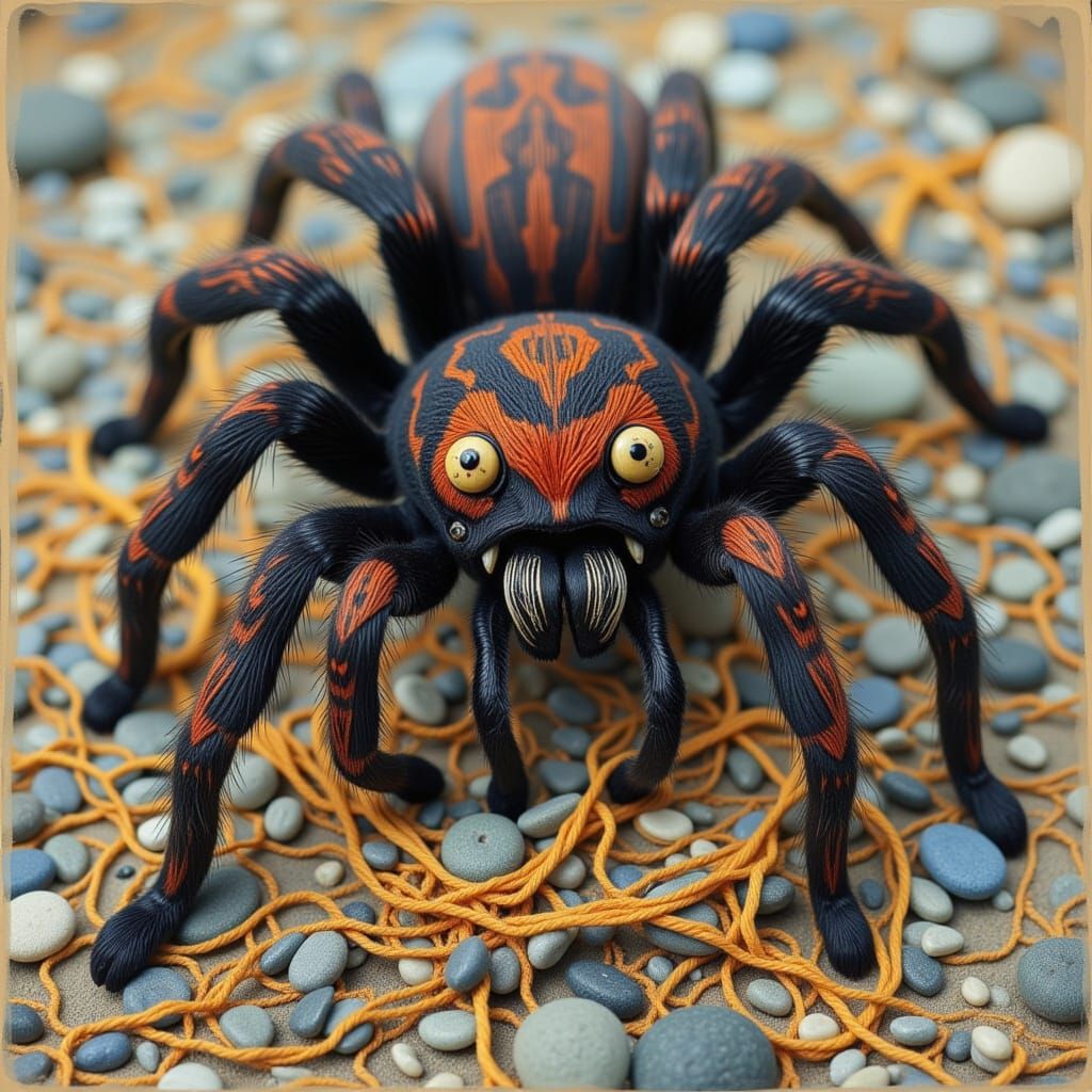 Yarn Monster Tarantula with Martian Swirls