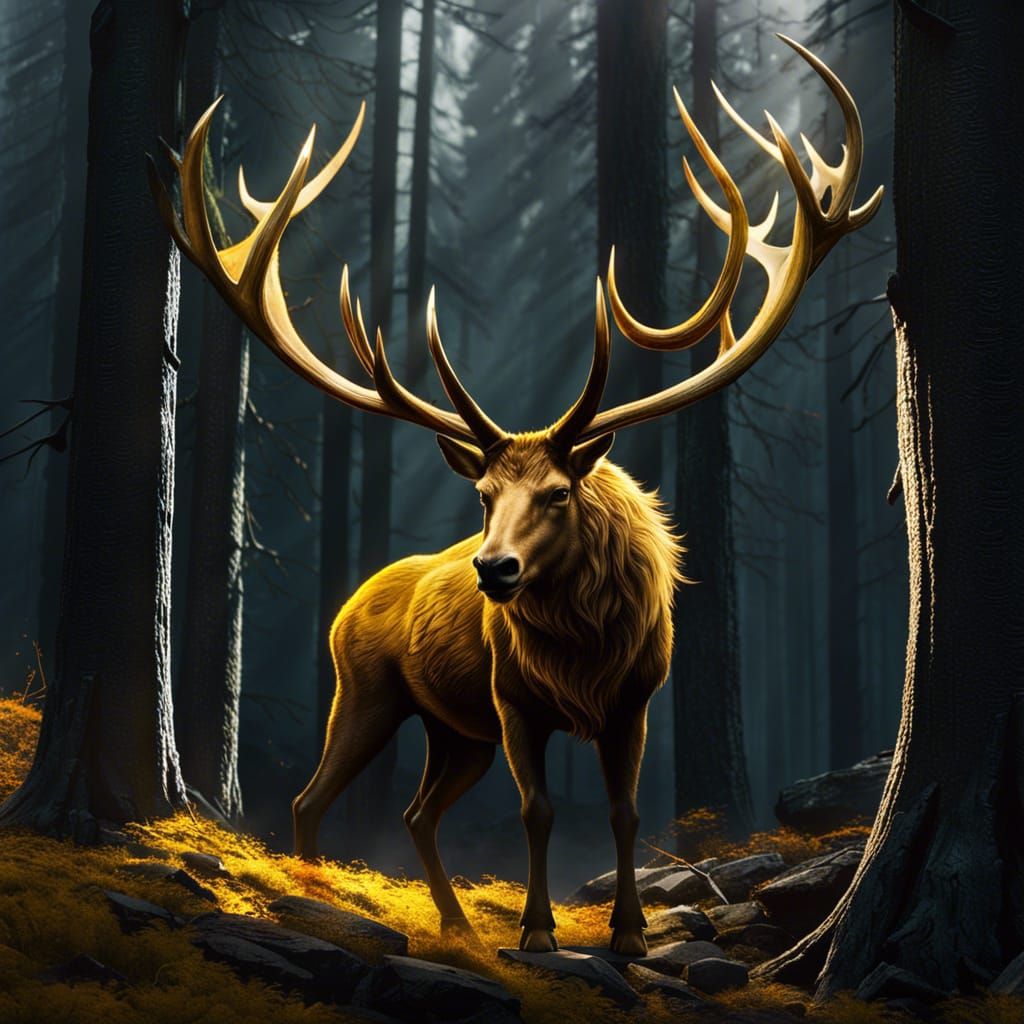 Majestic Norse Jöttun God in Dark Forest