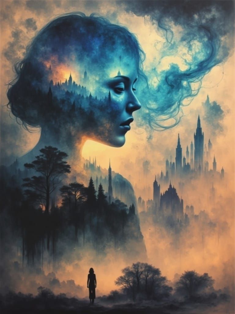 Ghostly Wraith Dancing: Symbolist Oil Painting