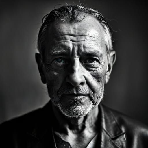 Focused Cat Portrait in Street Photography Style