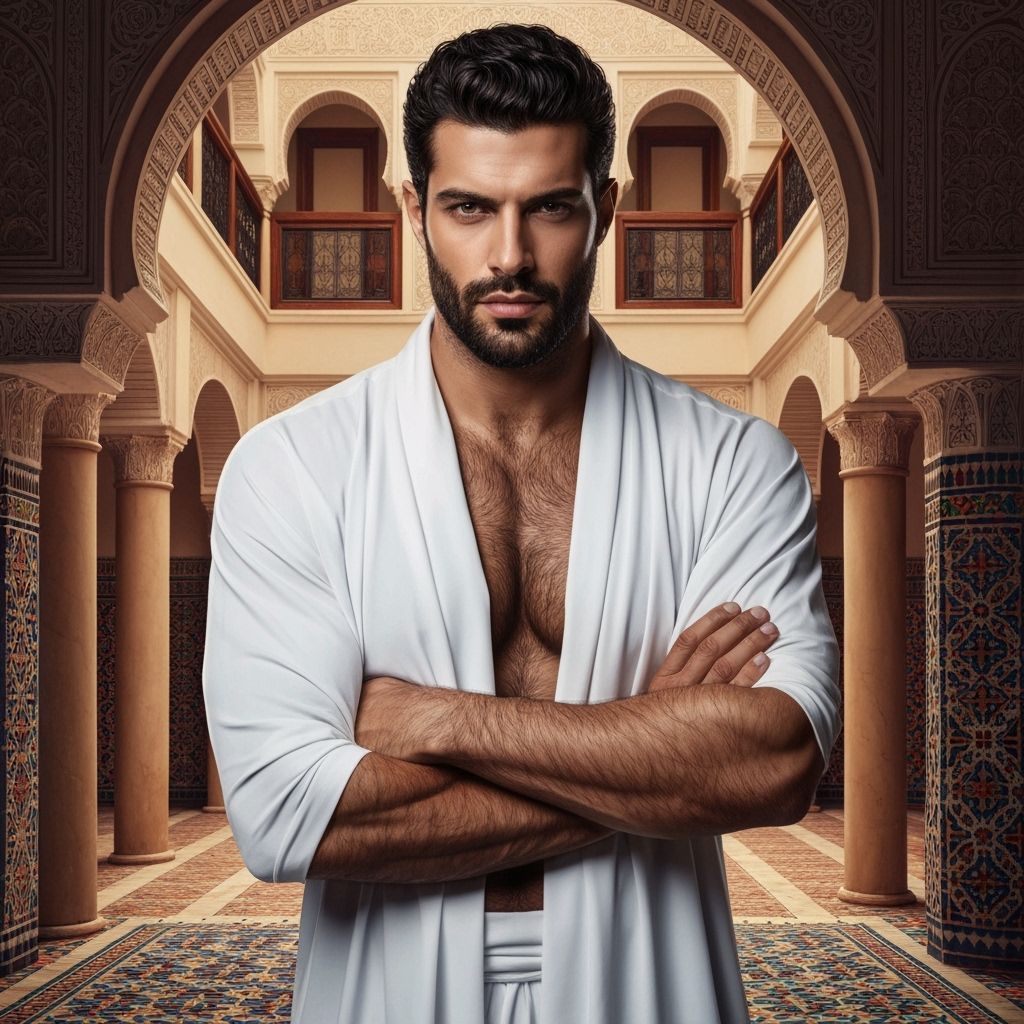 Handsome Arab Man in Moroccan Riad Portrait