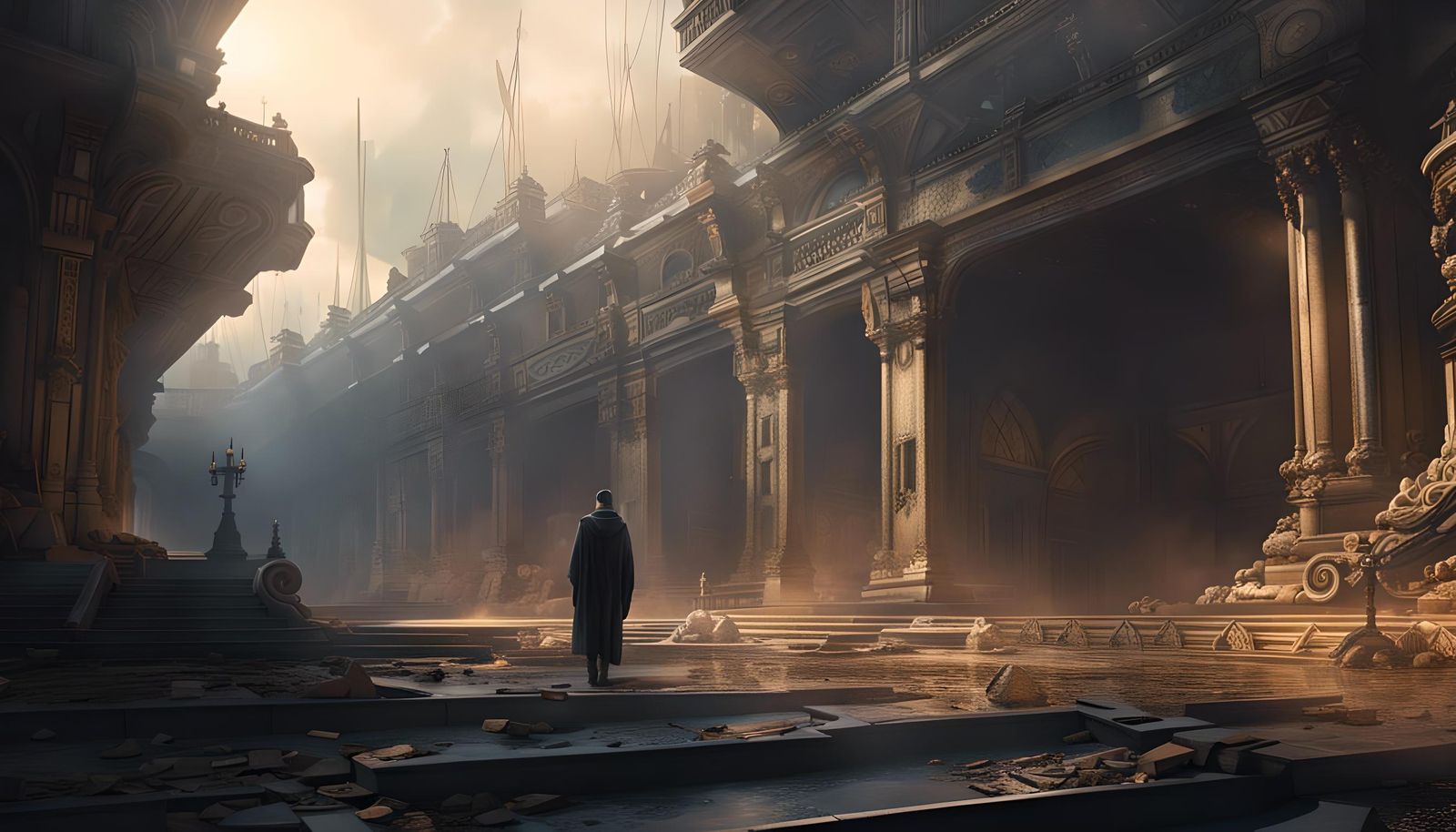 Ozymandias Portrait in Detailed Matte Painting Style