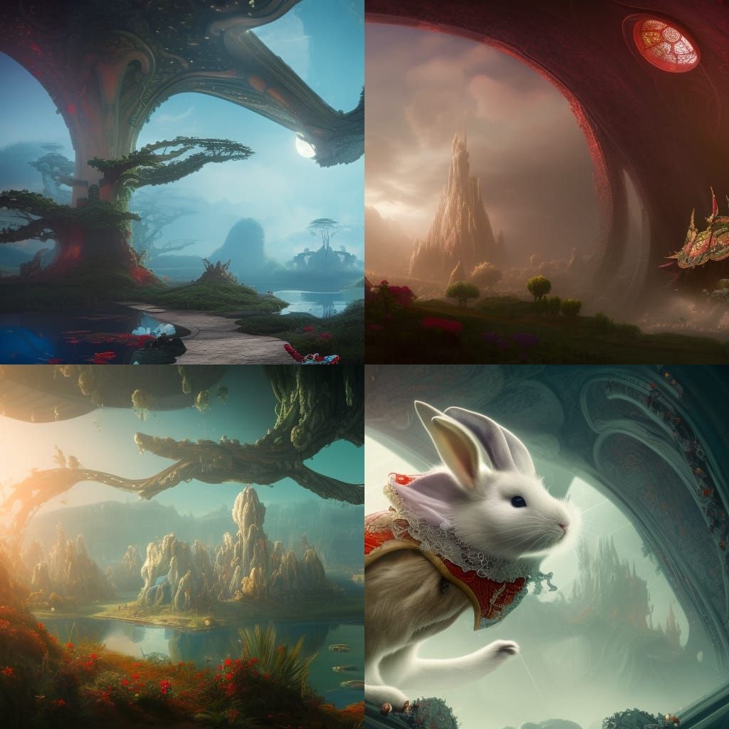 White Rabbit in Spaceship: Fantasy Concept Art