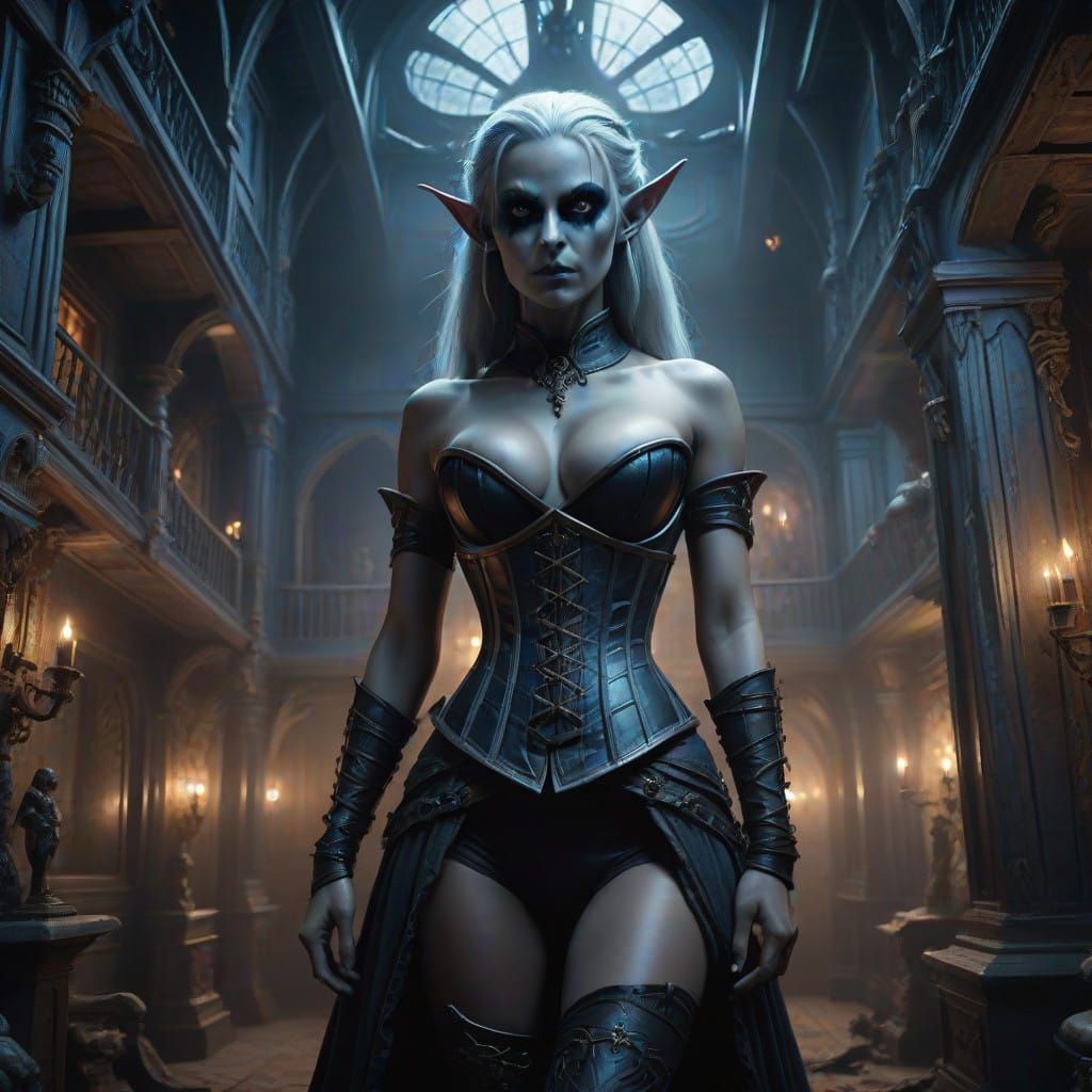 Ethereal Dark Elf in Haunted Mansion