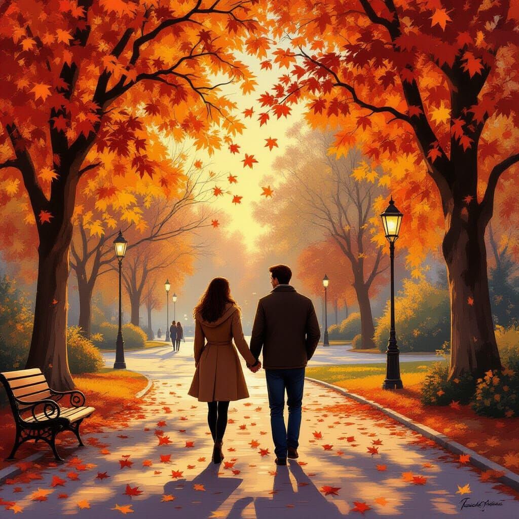 Romantic Autumn Date Night in Impressionist Style