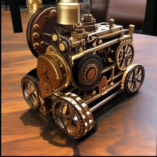 Steampunk Clockwork Walnut Engine