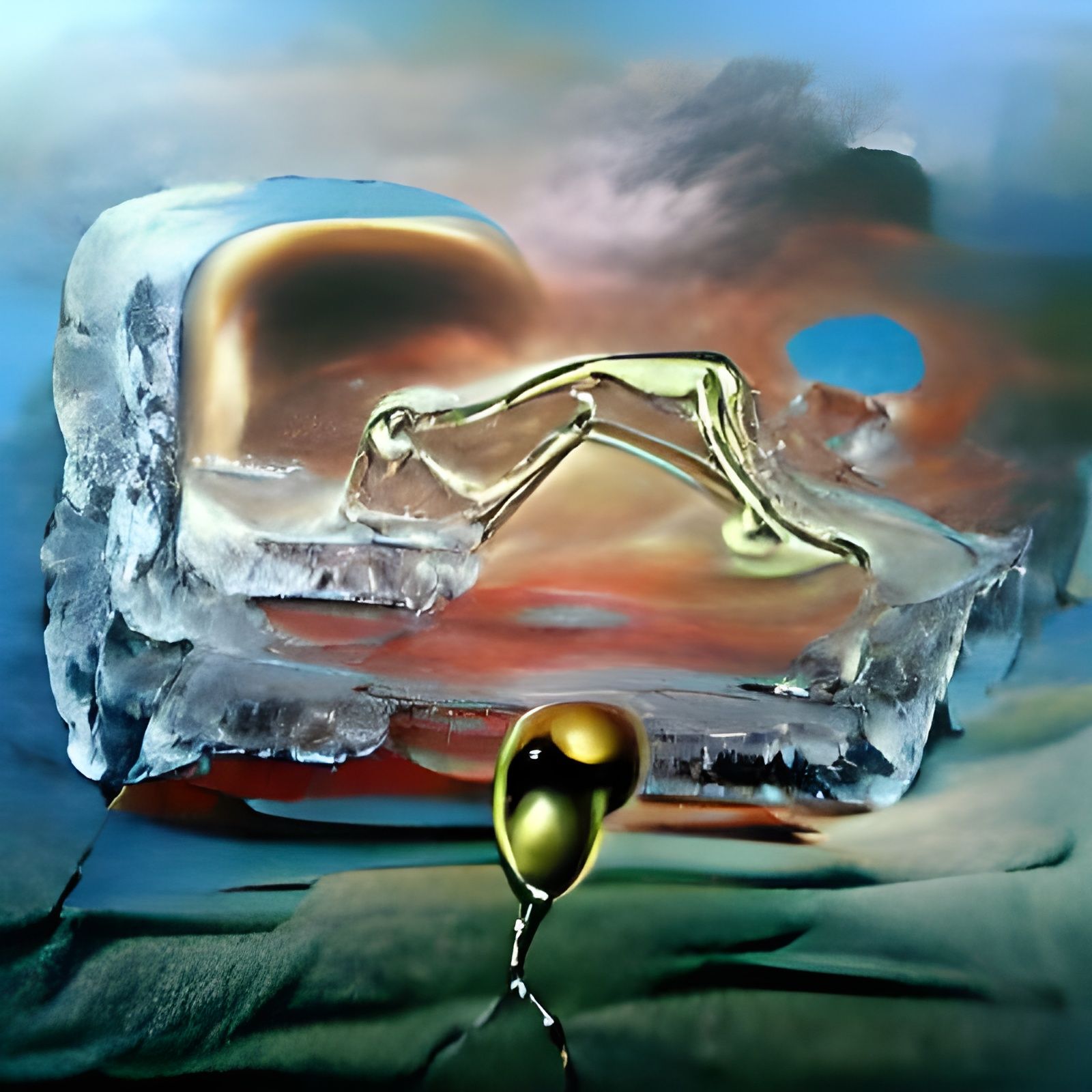 Surreal Reincarnation: Melting Core in Oil