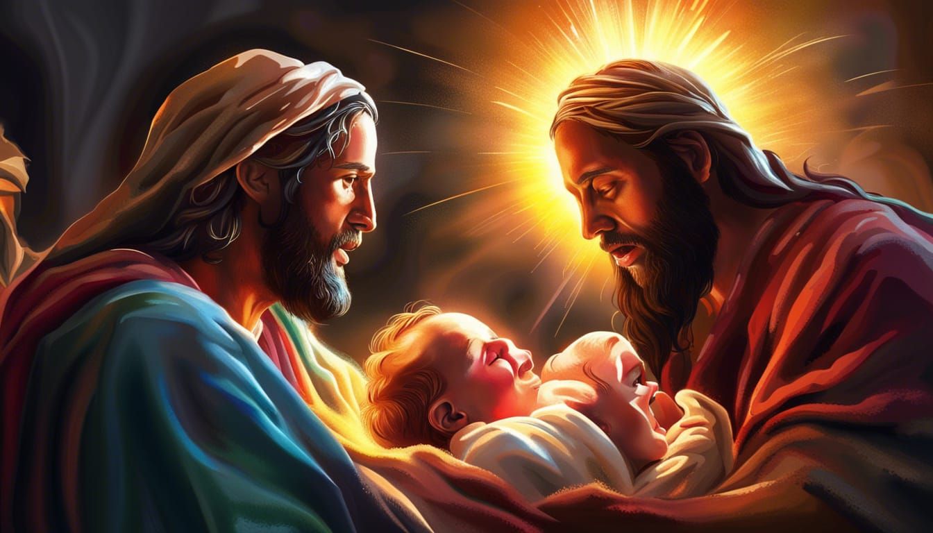 Hyperrealistic Nativity Scene: The Birth of Jesus