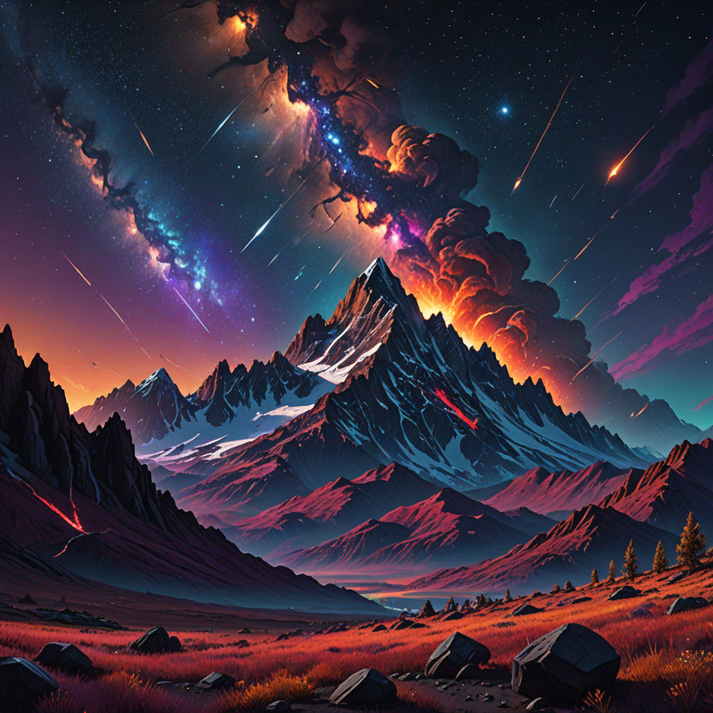 Majestic Meteor Shower Unfolds Across Star-Filled Sky in Cyb...