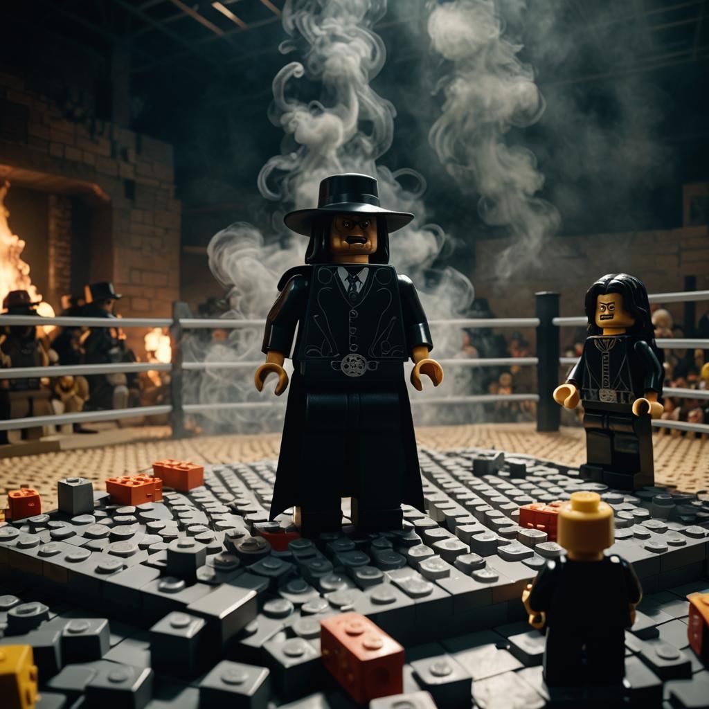 LEGO Undertaker and The Rock Face-Off