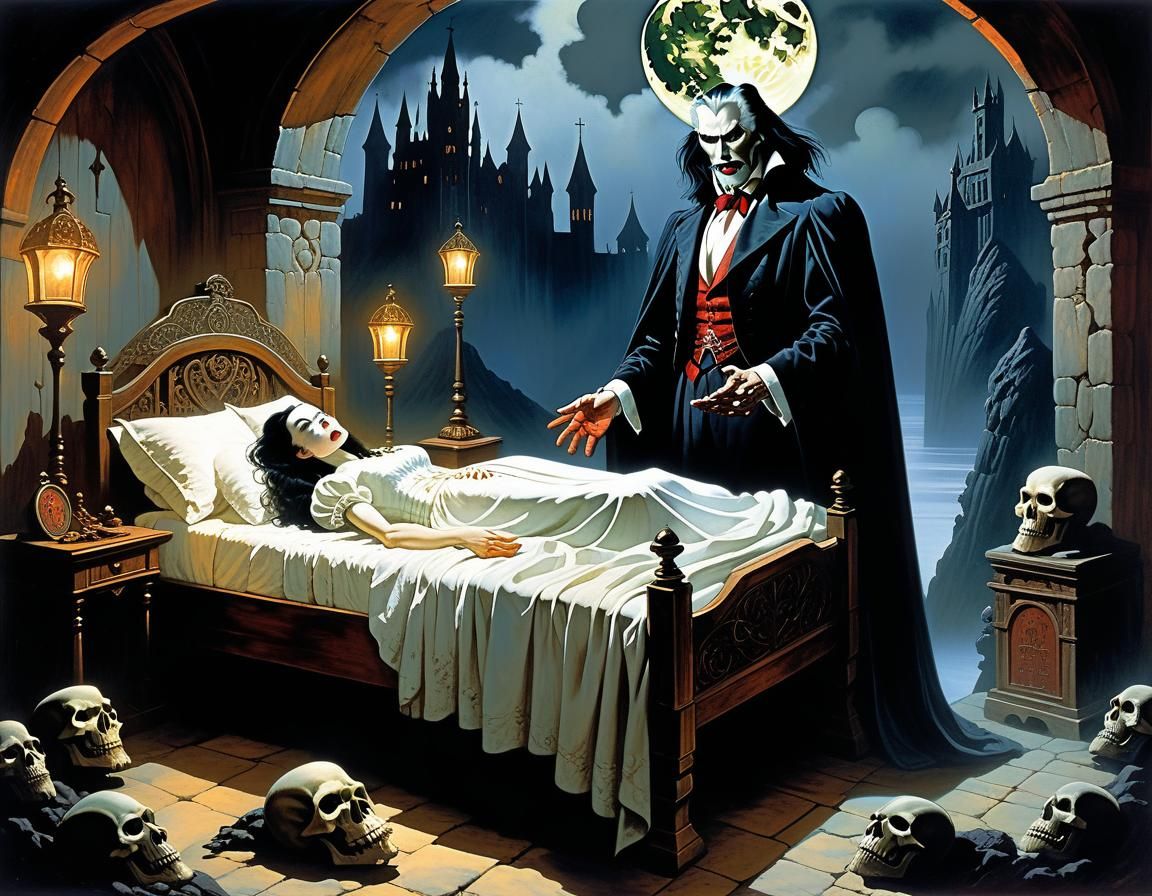 Gothic Horror Dreamscape: A Grotesque Illustration