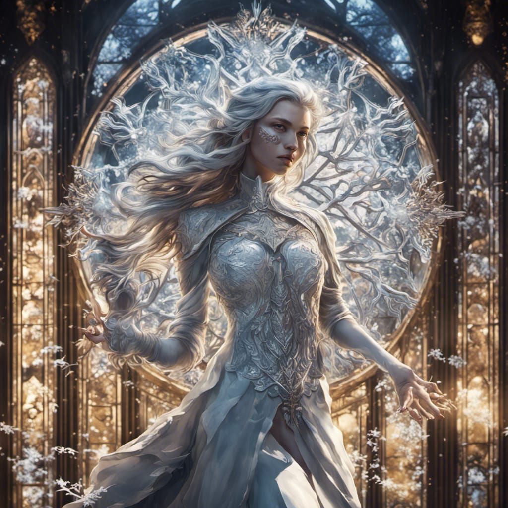 Intricate Snowflakes in Dark Fantasy Art