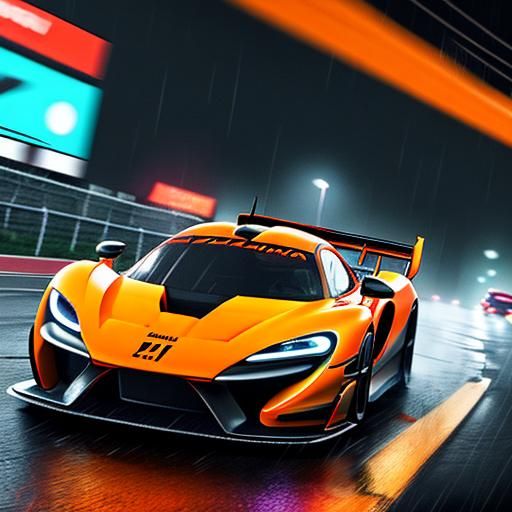 McLaren Senna GTR in Neon Cityscape