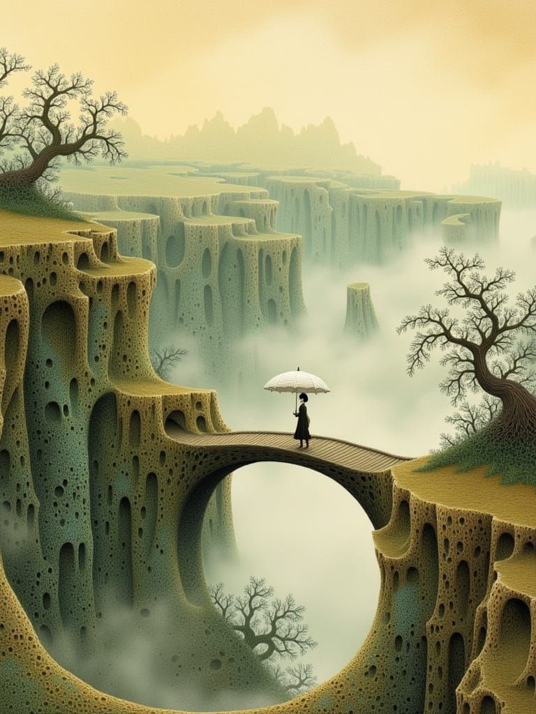 Enchanted Woodland Bridge in Ethereal Light