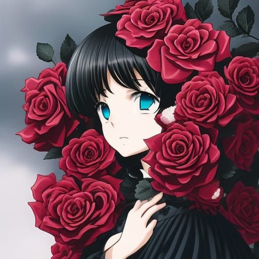 Evil Girl in Victorian Dress, Anime Style
