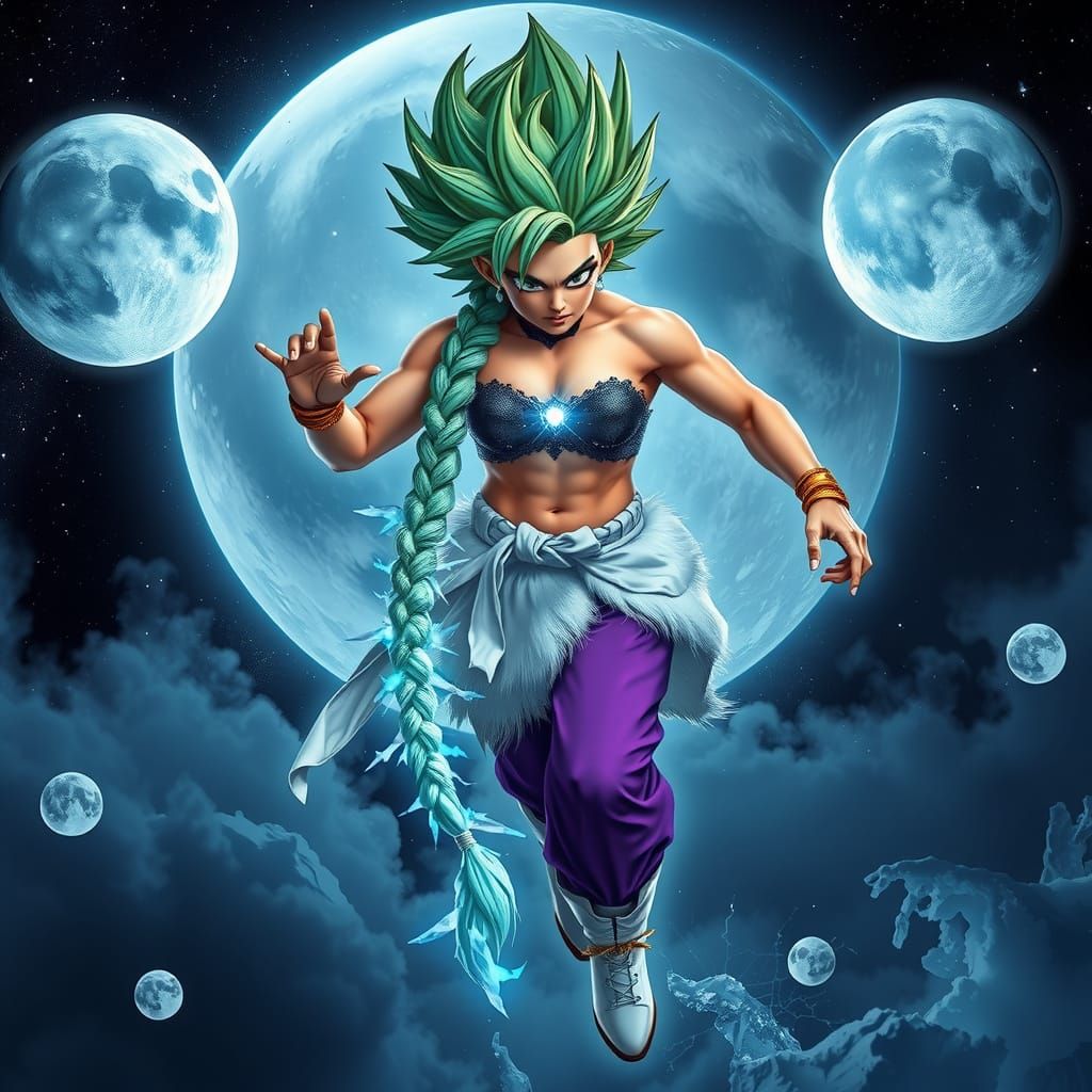 Elsa-Broly Hybrid Goddess of Cosmic Storms
