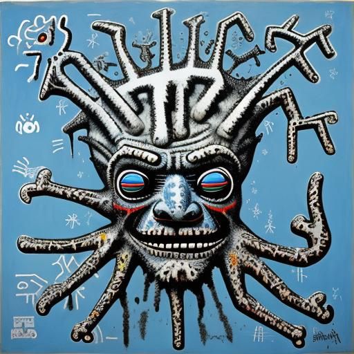 Jack Frost in Abstract Expressionist Style