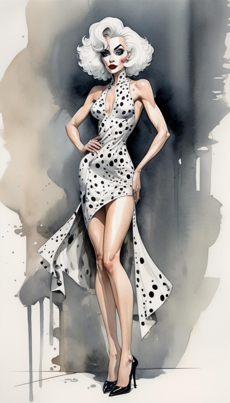 Gorgeous Cruella de Vil Toon Art Portrait