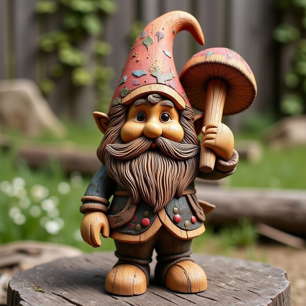 Pride Month Wooden Gnome with Rainbow Outfit