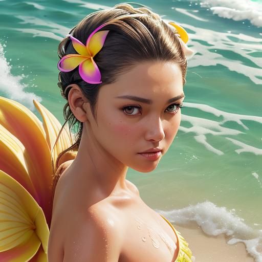 Piña Colada and Plumeria in Splash Art Style