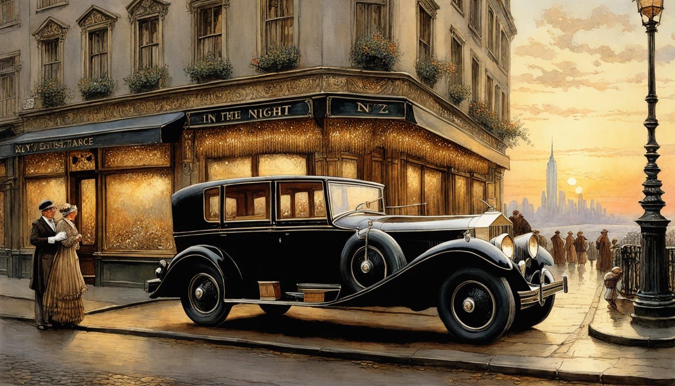 1920s Jazz Club Entrance at Sunset